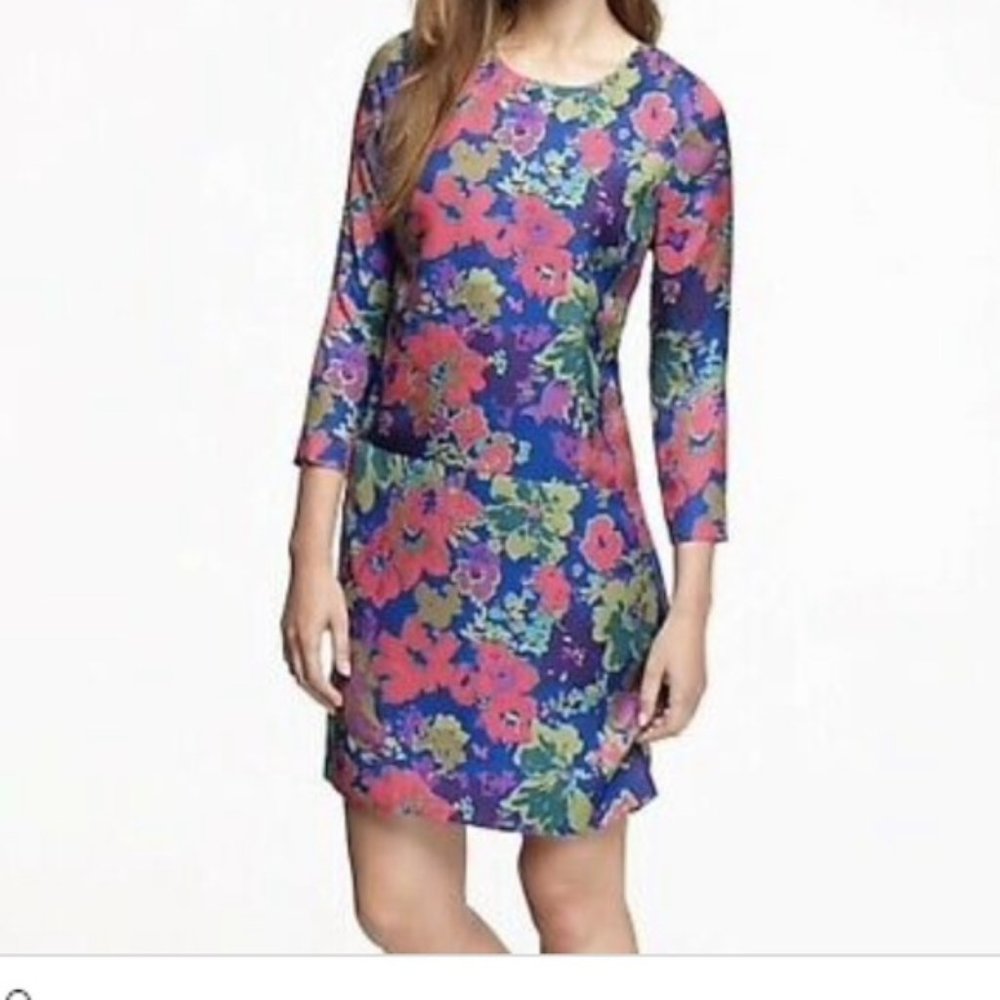J. Crew Printed Draped Shift Formal Dress SIZE‎ 2